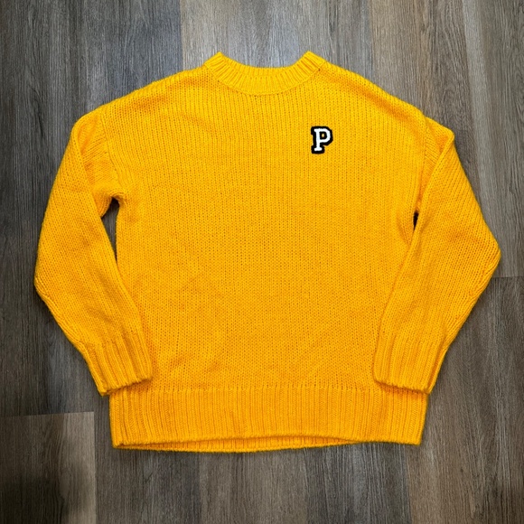 Victoria’s Secret PINK Boyfriend Sweater Gold Glow Color, Size S‎ - Picture 6 of 6